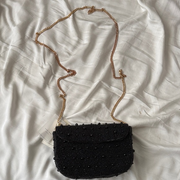 Handbags - Elegant Black Beaded Evening Bag